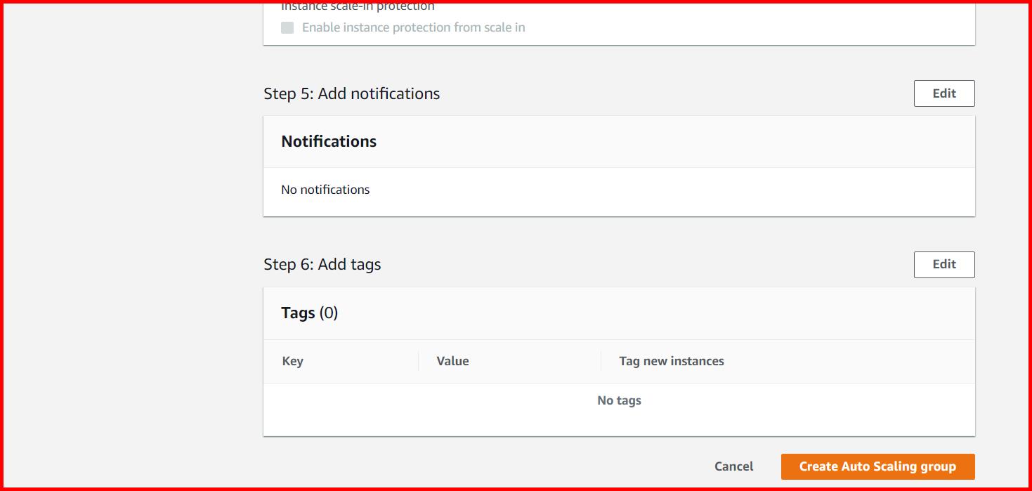 Picture showing the Create auto scaling group for creating the new autoscaling group